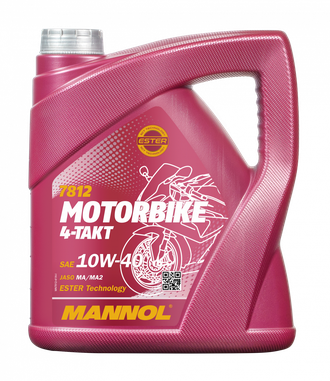 Моторное масло MANNOL 4-Takt Motorbike 10W-40 MN7812-4 4L (Синтетическое)