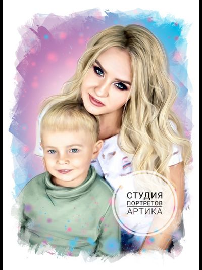 Портрет в Стиле Реализм 2 Человека