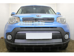 Защита радиатора Kia Soul 2017-2019 (2 части) chrome
