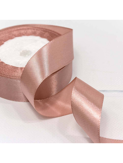 Лента атласная 25мм (135, грязно-розовая), 22,9м
