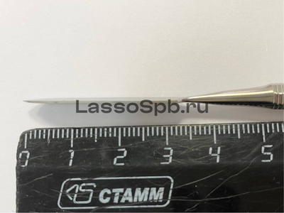 Шпатель двусторонний металлический 17,5 см закругленный/заостренный