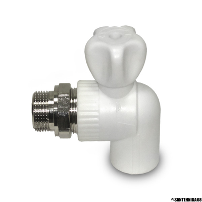 Шаровой кран PP-R для радиатора угловой Pro-Aqua 20пп-1/2 25пп-3/4
