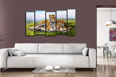 Модульная картина "Полосатая парочка"