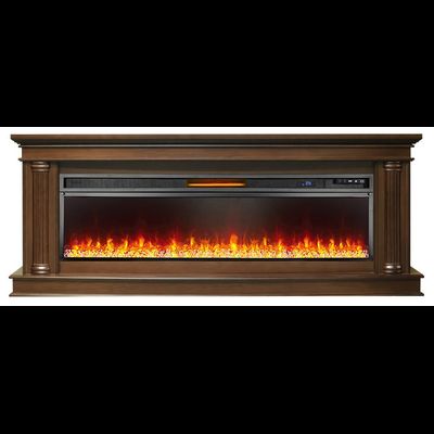 Линейный электрокамин Rome каштан с очагом Vision 60 LED
