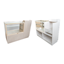 Рабочий прилавок из ЛДСП, со стеклянной витриной