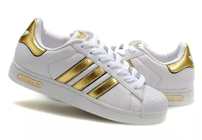 Adidas Superstar (Белые с золотым)