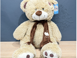 Медведь Тони с шарфом кофейный