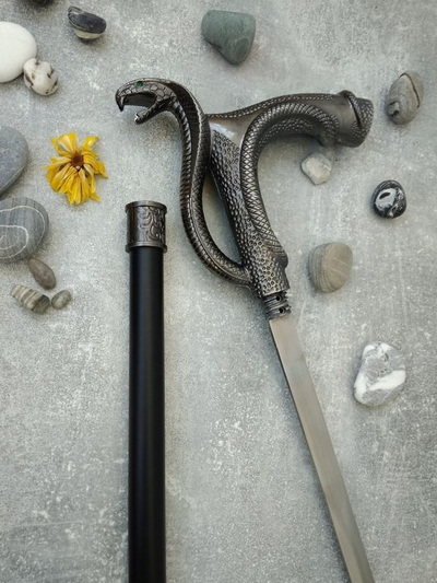 Трость коллекционная  опорная со съемным клинком "Кобра Classic"