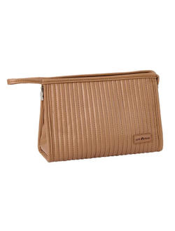 Kristaller Косметичка женская Love peace rectangular стёганая, светло-коричневый