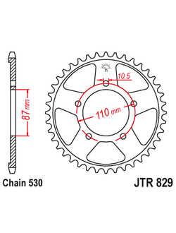 Звезда ведомая (45 зуб.) RK B6831-45 (Аналог: JTR829.45) для мотоциклов Suzuki