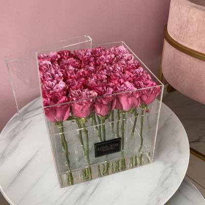 Стеклянный куб с розами Country blues GRAND