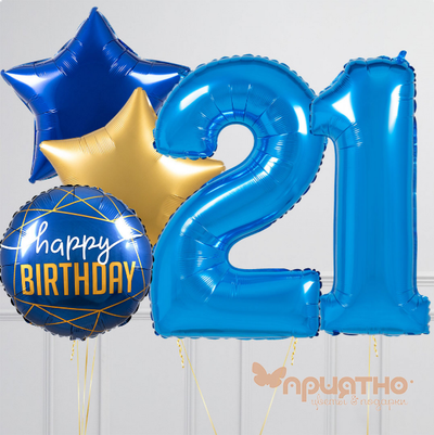 СЕТ ИЗ ВОЗДУШНЫХ ШАРИКОВ "С ДНЕМ РОЖДЕНИЯ"