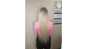Наращивание волос блонд с эффектом обмре 150 гр 70 см работа и фото домашней мастерской Ксении Грининой 6