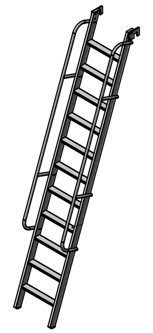 Лестница ЛПИ угол 75 гр. поручни 200 мм