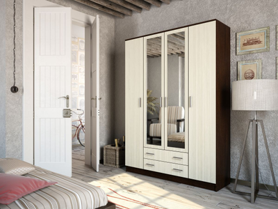 Квадро шкаф Венге/Лоредо