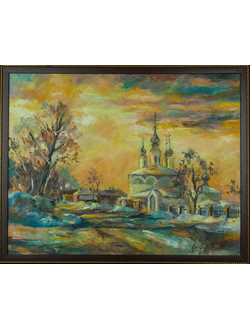 Пейзаж Закат над Архангельской церковью Круглова Ирина