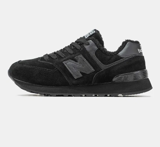 New Balance 574 Winter Black с мехом