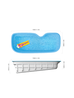 Композитный бассейн 7,5 х 3 х 1,2-1,81 "Флери" Franmer