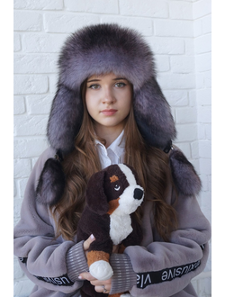 Ушанка "Полярная звезда" цвет черный + полярная ночь