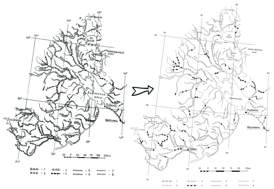 Векторизация в MapInfo «Карта типов речных русел»