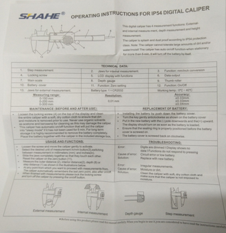 Штангенциркуль Shahe IP54 электронный 150 мм 0.01 мм