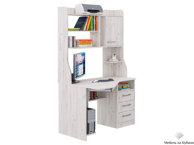 СК-25 угловой компьютерный стол с надстройкой Крафт светлый