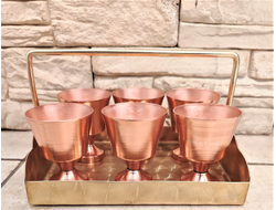 Медный набор с рюмками Россия All-Copper арт.225