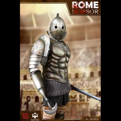 Римский гладиатор скисор (арбелас) в серебряной броне - Коллекционная ФИГУРКА 1/6 Imperial Army Hunting Ground Fighter SCISSOR Silver Edition (HH18034) - HHMODEL &amp; HAOYUTOYS