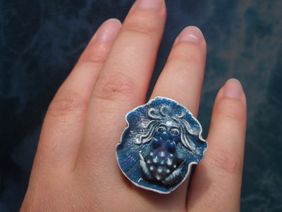 "Сулу, Царевна Морской Пучины", кольцо-лягушка (скульптурная миниатюра)