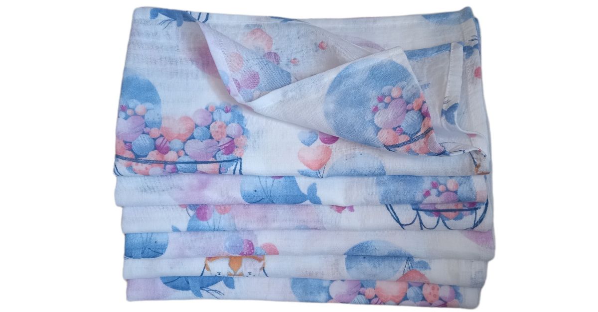 Пеленки муслиновые На воздушных шарах от Пеленлочка.рф