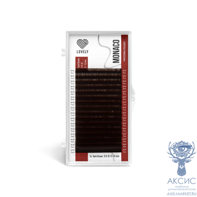 Ресницы темно-коричневые LOVELY Monaco - 16 линий - MIX