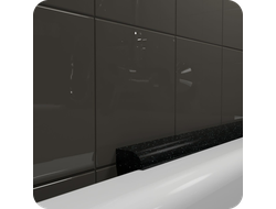 Акриловый плинтус бордюр для ванной BNV ПШ24 12х24 черный прямой