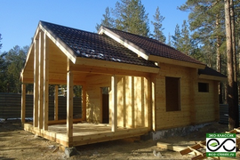 дома и бани из профилированного бруса с рубкой в лабиринтную чашку