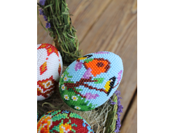 Яйцо "Птички " Набор для вязания крючком с бисером от Ирины Рудевич