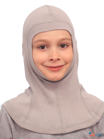 Шапка-шлем 23301-02 95%хлопок 5%лайкра, серый гранит 44-46