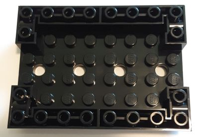 Slope, Inverted 45 6 x 8 Double with 4 Holes and 4 Pin Holes, Black (5117 6472683)