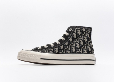 Кеды Converse Dior (Конверс Диор) темно-серые высокие 162050c заказать