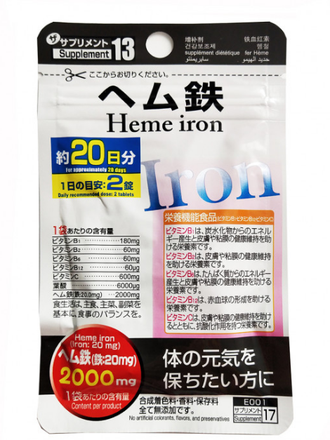 Daiso Heme iron (железо)восстанавливает уровень железа 20дн