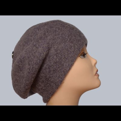 Вязаный итальянский берет Vizio Визио 5848 брусника