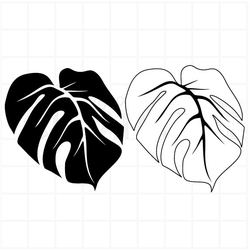 Штамп для скрапбукинга два листа монстеры с прожилками