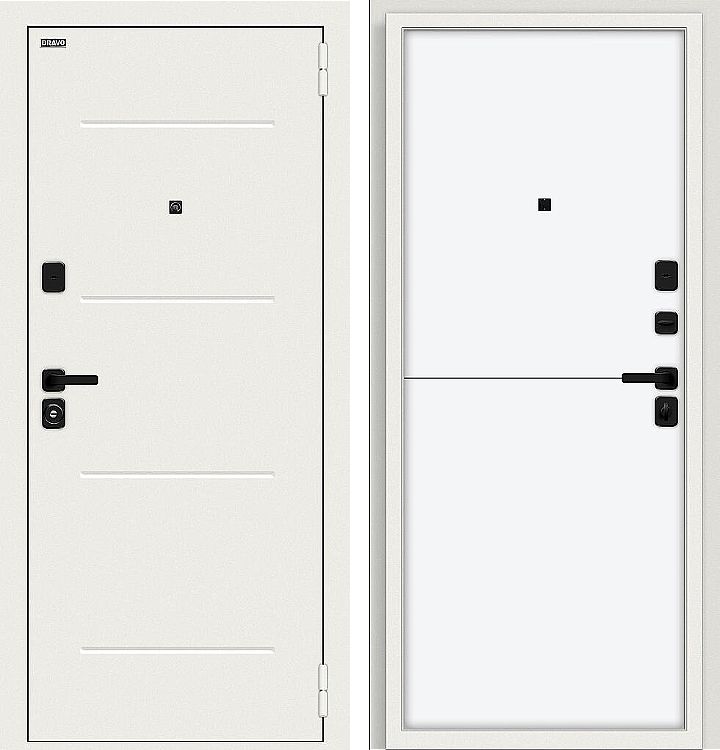 Стальная белая дверь Аура в новостройку.