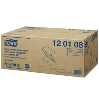 120108 Tork Tellus бумажные листовые полотенца Singlefold сложения ZZ 1 слой Cистема H3