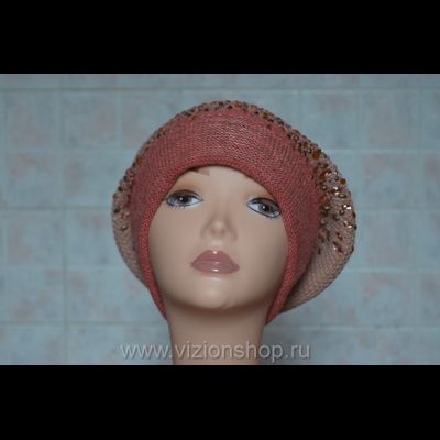 Берет с камнями Vizio Италия 5561 розовый