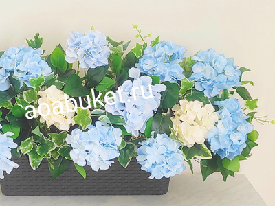 Композиция из искусственных цветов на сцену Голубая Гортензия № ОС008\Купить сайте АОАБУКЕТ.РУ