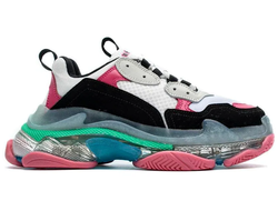 Кроссовки Balenciaga Triple S мульти розовые с серым с прозрачной подошвой