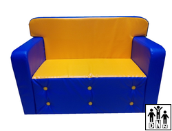 Детский игровой диван "Комфорт" красный желтый
