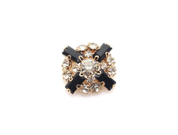 ПУГОВИЦЫ ДЕКОРАТИВНЫЕ СО СТРАЗАМИ, 25 мм. 50 шт. РК-00049. Цвет: черный