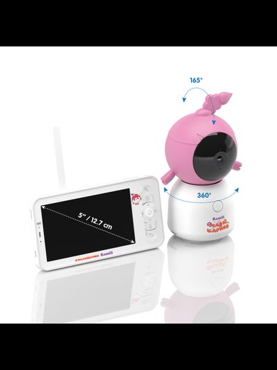 Видеоняня Ramili Baby RV100NUSHA Нюша, Малышарики, с креплением, Wi-Fi моторизированная видеоняня с креплением + монитор с диагональю 12,7 см., интерком, DVR, 2k