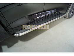 Пороги с площадкой (нерж. лист) 60,3 мм ТСС для Great Wall POER 2021-2024 / 2025-