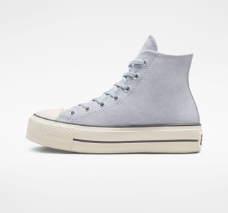 Кеды Converse Chuck Taylor Lift замшевые серые на платформе